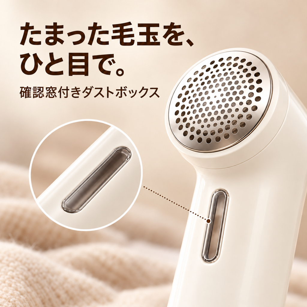 充電式 毛玉クリーナー｜残量ディスプレイ・3段階調整